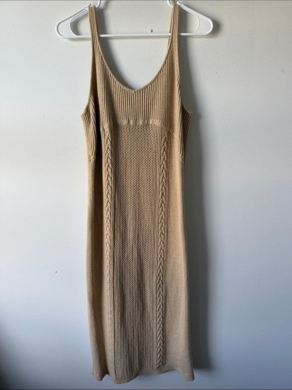 sofia by sofia vergara Beige Knit Midi Slip Dress Sz xl